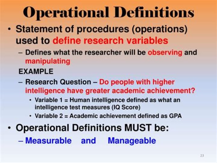What is an operational definition psychology